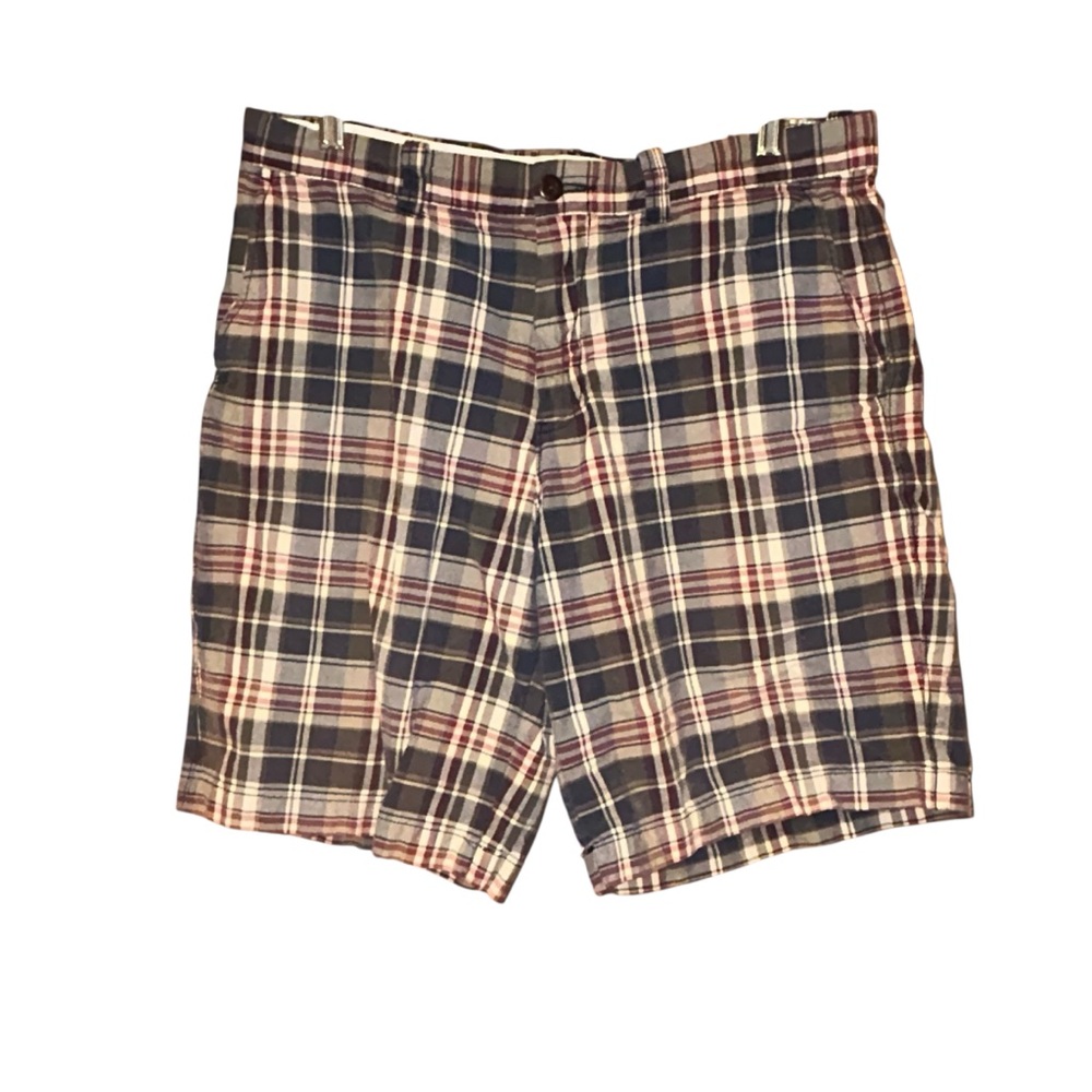 Eddie Bauer Men’s Plaid Cotton Casual Shorts Size 34 Legend Wash‎ Blue Red